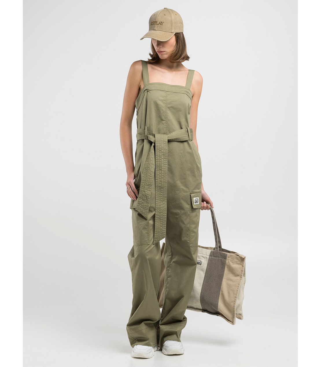 コンフォートフィットストレッチコットンジャンプスーツ 詳細画像 ライトミリタリー 5